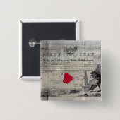 Masonic certificate, 1785 vierkante button 5,1 cm (Voorkant /achterkant)