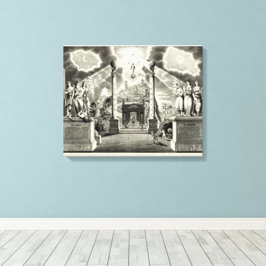 Masonic Chart (1846) Canvas Afdruk (Insitu (Houten vloer))