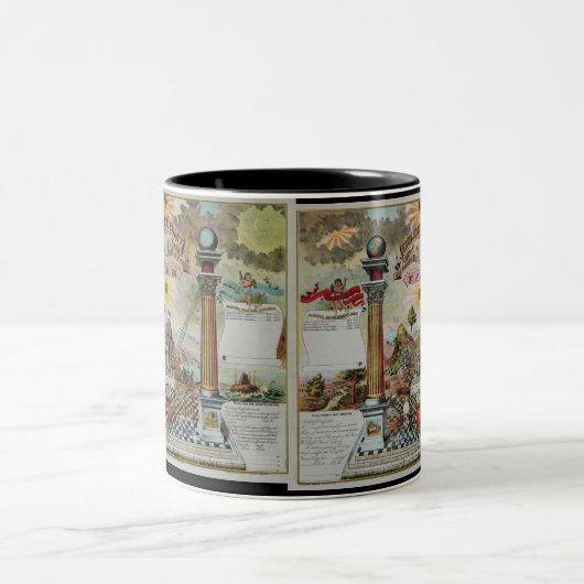 Masonic Chart 2 Tweekleurige Koffiemok (Center)