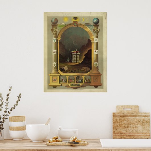 Masonic Chart Freemason Freemasonry Poster (Keuken)
