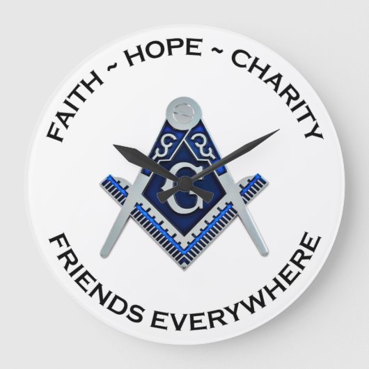 Masonic Clock Blue Grote Klok (Voorkant)