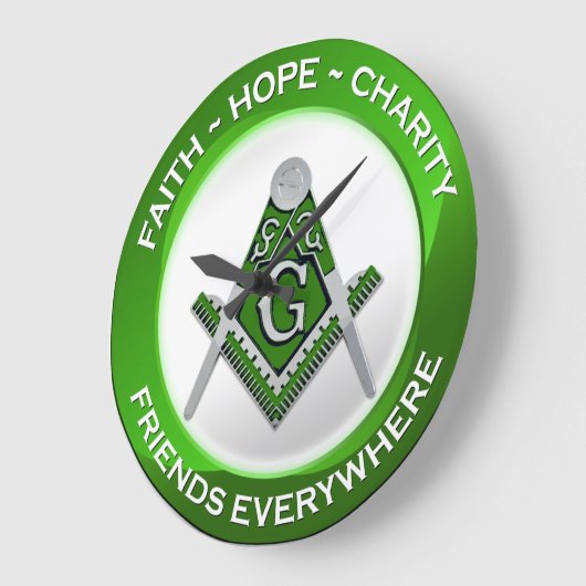 Masonic Clock Green Grote Klok (Hoek)