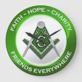 Masonic Clock Green Grote Klok (Voorkant)