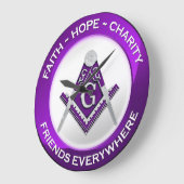 Masonic Clock Purple Grote Klok (Hoek)