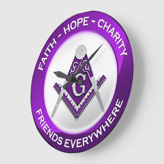 Masonic Clock Purple Grote Klok (Hoek)