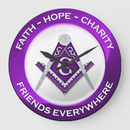 Masonic Clock Purple Grote Klok