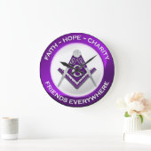 Masonic Clock Purple Grote Klok (Huis)