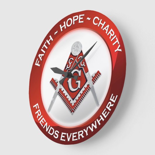 Masonic Clock Red Grote Klok (Hoek)
