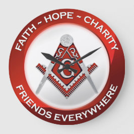 Masonic Clock Red Grote Klok