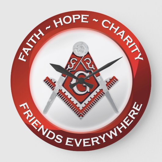 Masonic Clock Red Grote Klok (Voorkant)