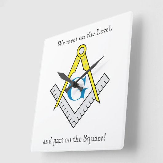 Masonic Clock Vierkante Klok (Hoek)
