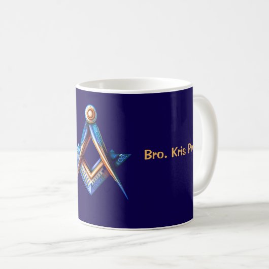 Masonic Coffee Mok Gift voor Mason (Voorkant rechts)