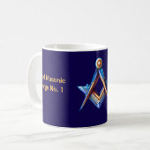 Masonic Coffee Mok Gift voor Mason (Voorkant links)
