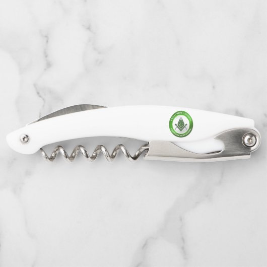 Masonic Corkscrew Green Kurkentrekker (Achterkant)