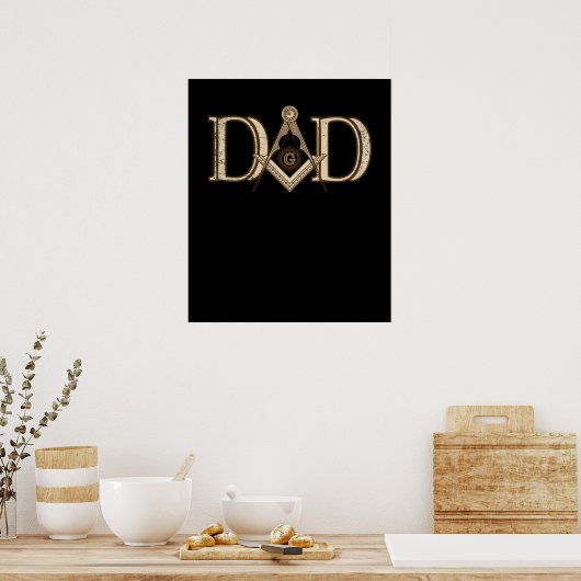 Masonic Dad Vaderdag Gift Freemason Poster (Keuken)