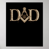 Masonic Dad Vaderdag Gift Freemason Poster (Voorkant)