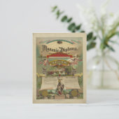 Masonic Diploma Freemason Freemasonry 1891 Briefkaart (Staand voorkant)