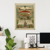 Masonic Diploma Freemason Freemasonry 1891 Poster (Thuiskantoor)
