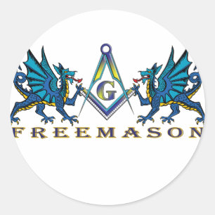 Masonic dragons ronde sticker