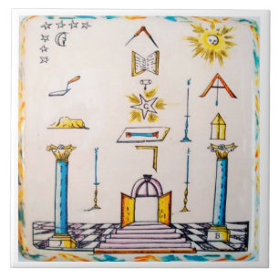 Masonic Dutch Blue Tile 18th Century Tegeltje