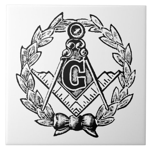Masonic Dutch Blue Tile 18th Century Tegeltje (Voorkant)
