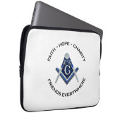Masonic Electronics Bag Blue Clean Laptop Sleeve (Voorkant Rechts)