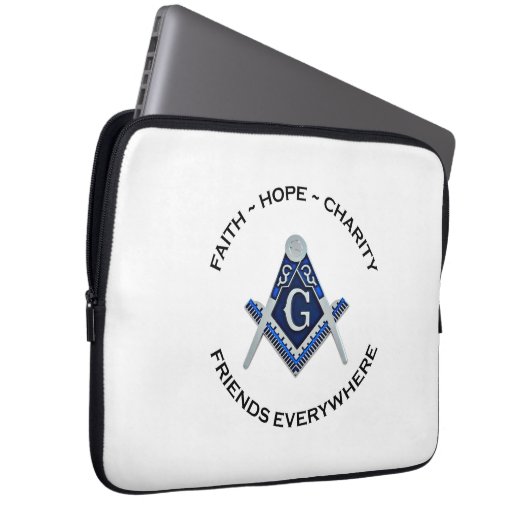 Masonic Electronics Bag Blue Clean Laptop Sleeve (Voorkant Rechts)