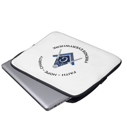 Masonic Electronics Bag Blue Clean Laptop Sleeve (Voorkant onderkant)