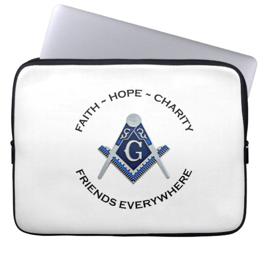 Masonic Electronics Bag Blue Clean Laptop Sleeve (Voorkant)