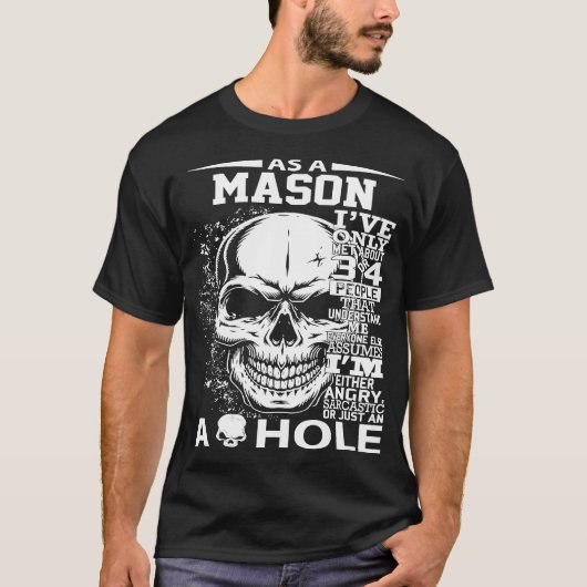 Masonic Embleem T-Shirt voor Vrijmetselaars (Voorkant)
