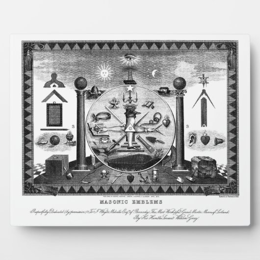 Masonic Emblemen Chart uit 1874 Fotoplaat (Voorkant)