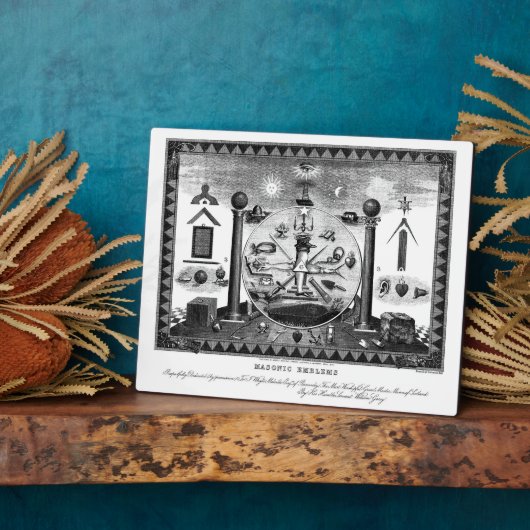 Masonic Emblemen Chart uit 1874 Fotoplaat (Zijkant)