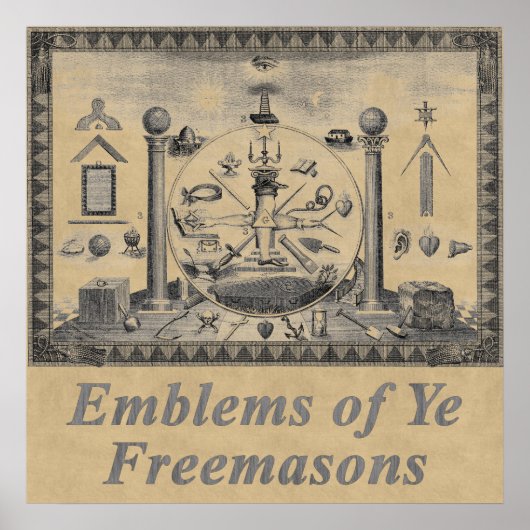 Masonic Emblemen Poster (Voorkant)