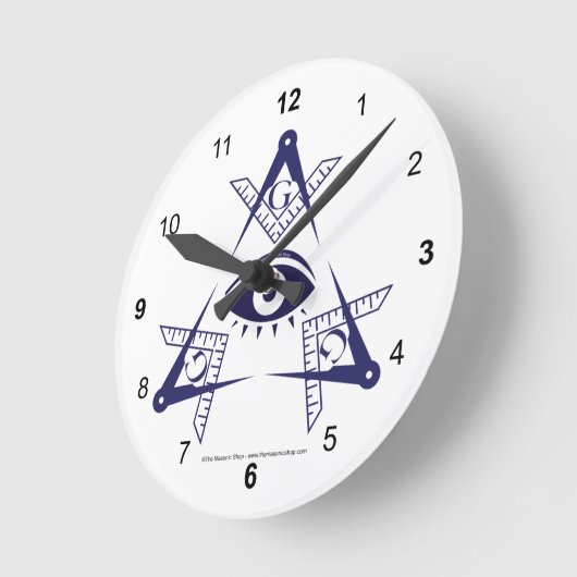 Masonic Eye Tri-klok Ronde Klok (Hoek)