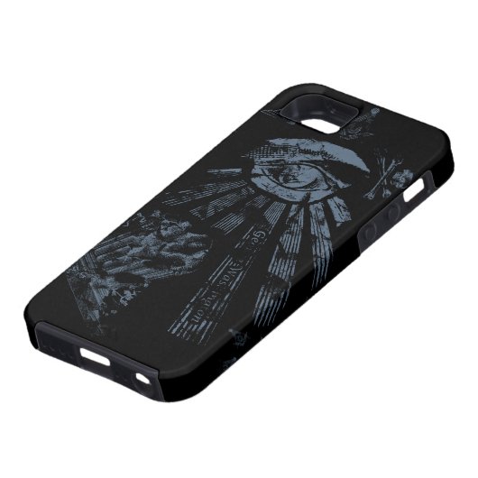 Masonic Fantasy blauw Case-Mate iPhone Case (Onderkant)