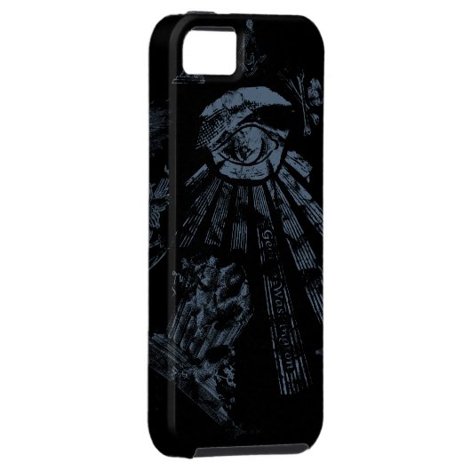 Masonic Fantasy blauw Case-Mate iPhone Case (Back/Rechts)