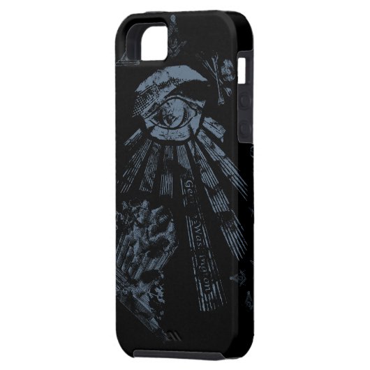 Masonic Fantasy blauw Case-Mate iPhone Case (Achterkant Links)