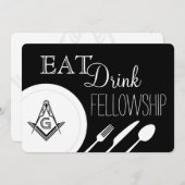 Masonic Fellowship Dinner uitnodiging - Vrijmetsel (Voorkant / Achterkant)