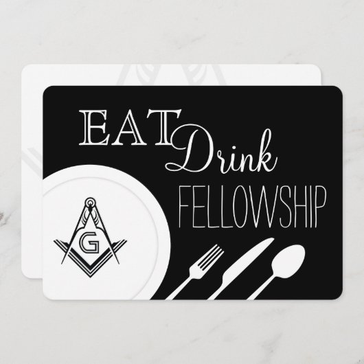 Masonic Fellowship Dinner uitnodiging - Vrijmetsel (Voorkant / Achterkant)