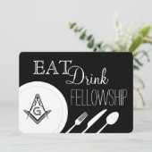 Masonic Fellowship Dinner uitnodiging - Vrijmetsel (Staand voorkant)