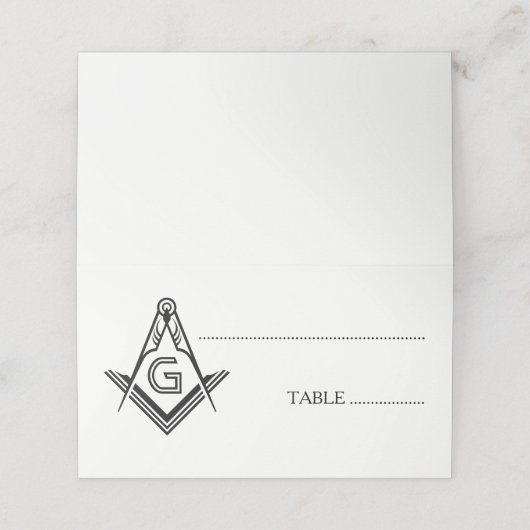 Masonic Folded Table Cards | Freemason Decorations Plaatskaartje (Buitenkant ongevouwen)