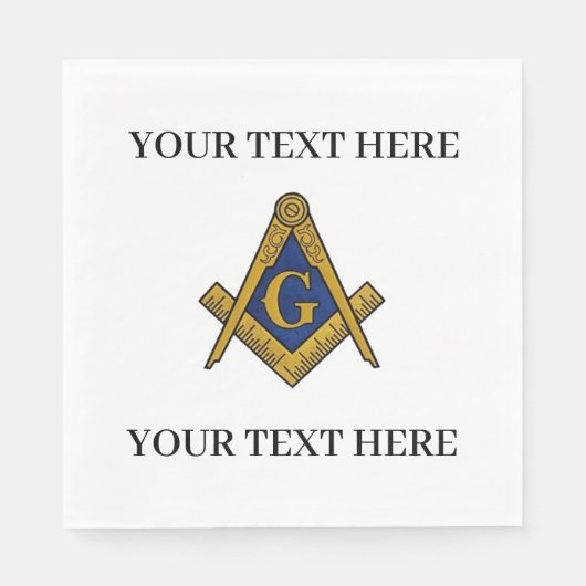 Masonic Freemason Square and Compass Blue  Servet (Voorkant)