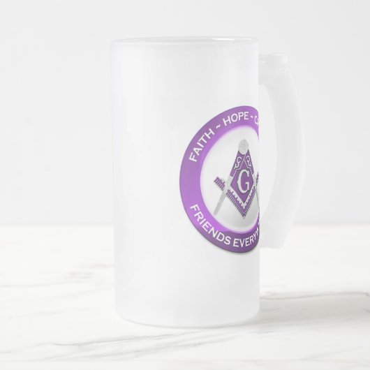 Masonic Frosted Mok Paarse (Voorkant rechts)