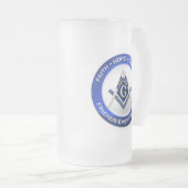 Masonic Frosted Mug Matglas Bierpul (Voorkant rechts)