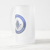 Masonic Frosted Mug Matglas Bierpul (Voorkant links)