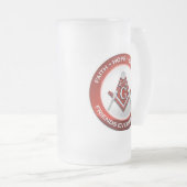 Masonic Frosted Mug Red Matglas Bierpul (Voorkant rechts)