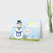 Masonic Frosty the Snowman Kerstmis Feestdagen Kaart (Voorkant)