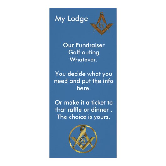 Masonic Fundraiser Reclamekaart (Voorkant)
