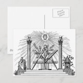 Masonic G Kenning Blockcut graving 19th Century Briefkaart (Voorkant / Achterkant)