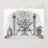 Masonic G Kenning Blockcut graving 19th Century Briefkaart (Voorkant)